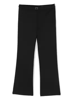 Twinset расклешенные брюки с логотипом, черный