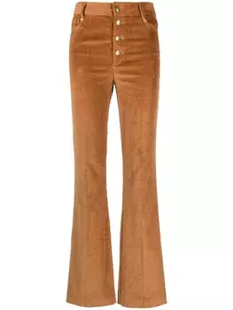 TWINSET расклешенные брюки с логотипом, коричневый