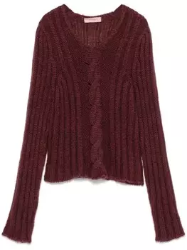 TWINSET ребристый свитер, красный