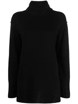 TWINSET rhinestone-embellished roll-neck jumper, черный