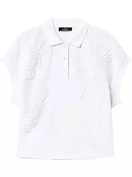 TWINSET рубашка поло с вышивкой, белый