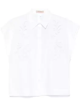 TWINSET рубашка с вышивкой, белый