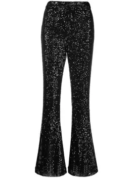 TWINSET sequinned flared trousers, черный