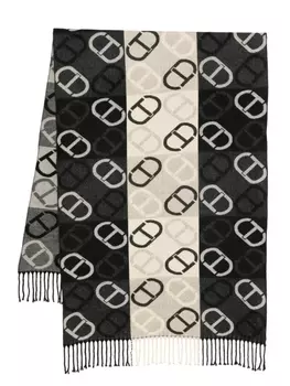 TWINSET шарф жаккард-Овал Т, черный