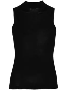 TWINSET шелковый топ с высоким воротником, черный