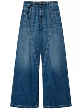TWINSET широкие джинсы с поясом, синий