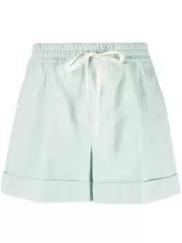 TWINSET шорты с кулиской и складками, зеленый