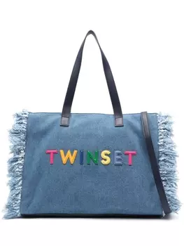 TWINSET сумка-тоут с логотипом, синий