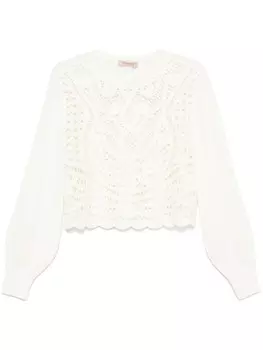 TWINSET свитер фактурной вязки, белый