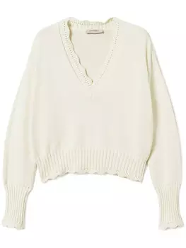 TWINSET свитер с фестонами, желтый
