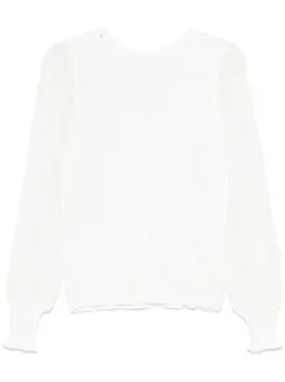 TWINSET свитер с кружевными рукавами, серый