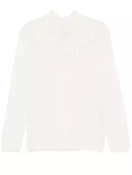 TWINSET свитер с кружевом, белый
