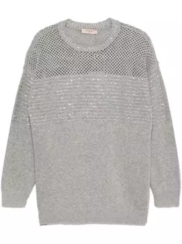TWINSET свитер с пайетками, серый