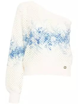 TWINSET топ асимметричного кроя, серый