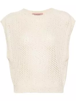 TWINSET топ рыхлой вязки с пайетками, серый