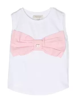 Twinset топ с бантом, белый