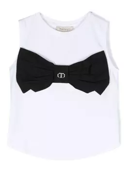 Twinset топ с бантом, белый