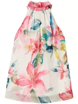 TWINSET топ с цветочным принтом, белый