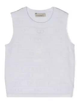 Twinset топ с логотипом, нейтральный цвет