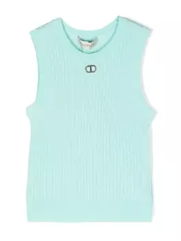 Twinset топ с логотипом, синий