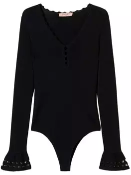 TWINSET трикотажное боди с геометричным узором, черный