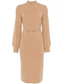 TWINSET трикотажное платье миди, нейтральный цвет