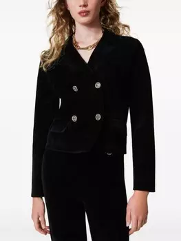 TWINSET трикотажный двубортный пиджак, черный