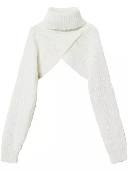 TWINSET трикотажный свитер с высоким воротом, белый