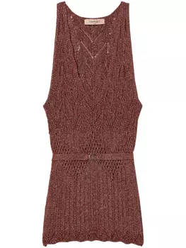 TWINSET трикотажный топ, коричневый