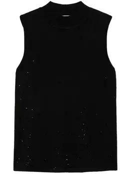 TWINSET трикотажный топ, украшенный кристаллами, черный