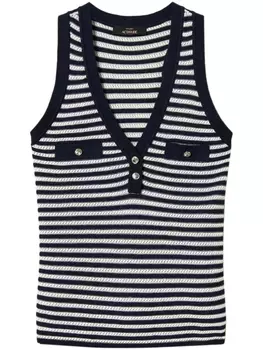 TWINSET трикотажный топ в полоску, черный