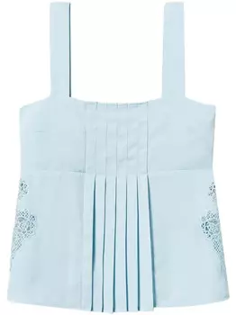 TWINSET твиловый топ с вышивкой, синий