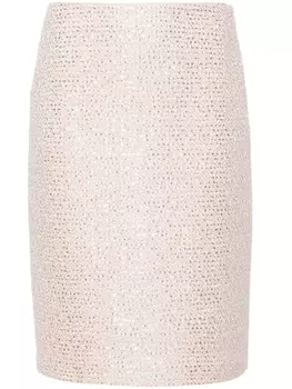TWINSET юбка миди из ткани букле с люрексом, розовый