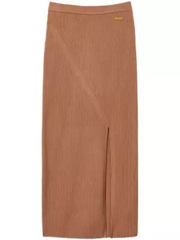 TWINSET юбка миди из трикотажной резинки, коричневый