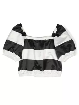 Twinset укороченная блузка в полоску, черный