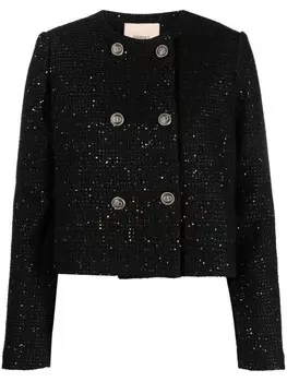 TWINSET укороченный двубортный жакет, черный