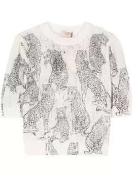 TWINSET укороченный свитер, белый