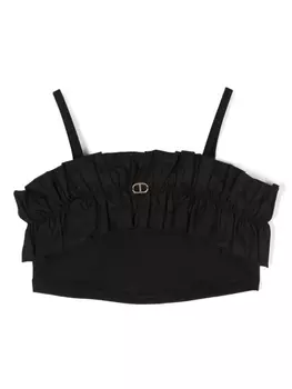 Twinset укороченный топ с оборками, черный