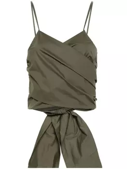 TWINSET укороченный топ с завязками, зеленый