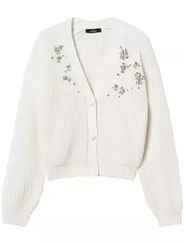 TWINSET вышитый кардиган, серый