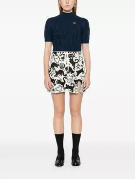 TWINSET жаккардовая юбка, белый