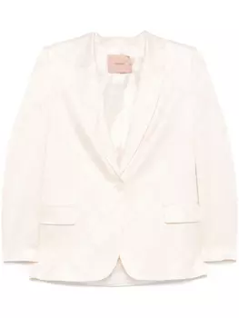 TWINSET жаккардовый блейзер Oval T, нейтральный цвет