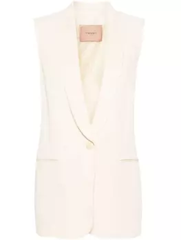 TWINSET жилет с логотипом, нейтральный цвет