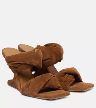 Твистед Кантилевер 80 мюли из замши Rick Owens, Chestnut