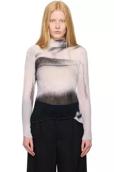 Твистовая водолазка с плиссировкой из шифона Shadow Study Issey Miyake, цвет shadow