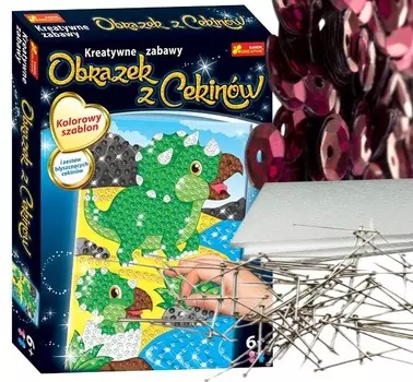 Творческий образовательный набор с блестками для рисования, детские булавки с блестками и динозаврами PakaNiemowlaka