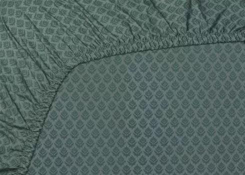 Тысяча листьев, карман на простыне, синий, серый. Размер: 90 x 200 см Beddinghouse