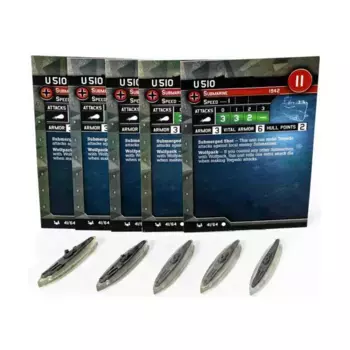 У-510 (С) x5, Axis & Allies - Collectible Miniatures Game - War at Sea - Base Set Singles