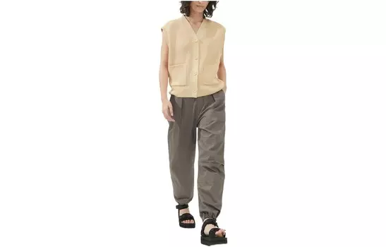 U Collection Повседневные брюки женские Оливковые Uniqlo