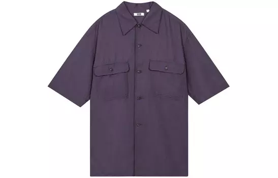 U Коллекция Рубашка Унисекс Фиолетовый Uniqlo, темно-фиолетовый